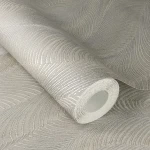 Wallpaper Soft Smoke, grey textured feathers in sweeping waves