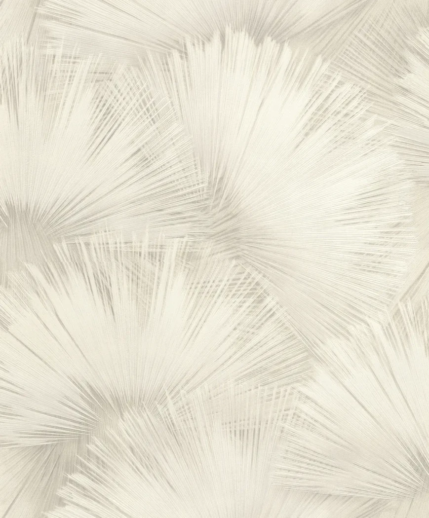 Wallpaper Frosted Butter, overlapping cream fans in fine lines