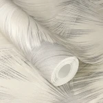 Wallpaper Frosted Butter, overlapping cream fans in fine lines