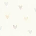 Wallpaper Salt with pastel watercolour hearts on off-white