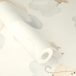 Wallpaper Pale Cloud, fox, bear and hedgehog with balloons