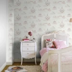 Wallpaper Frost, princess, castle and unicorn scene on white