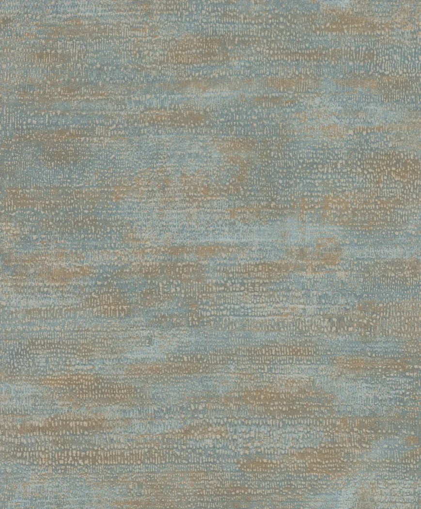 Wallpaper Soft Verbena, woven-look gold and blue-grey speckled finish