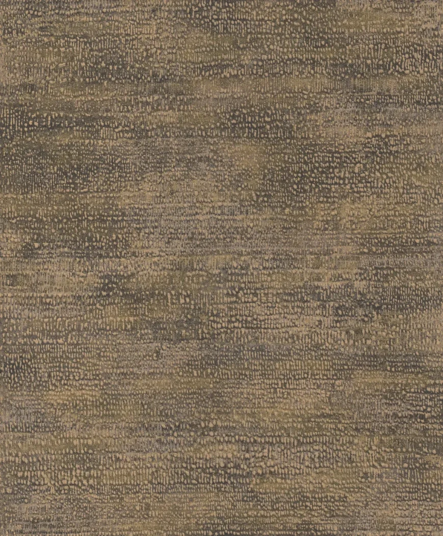 Wallpaper Ash Amber, woven ochre and charcoal texture