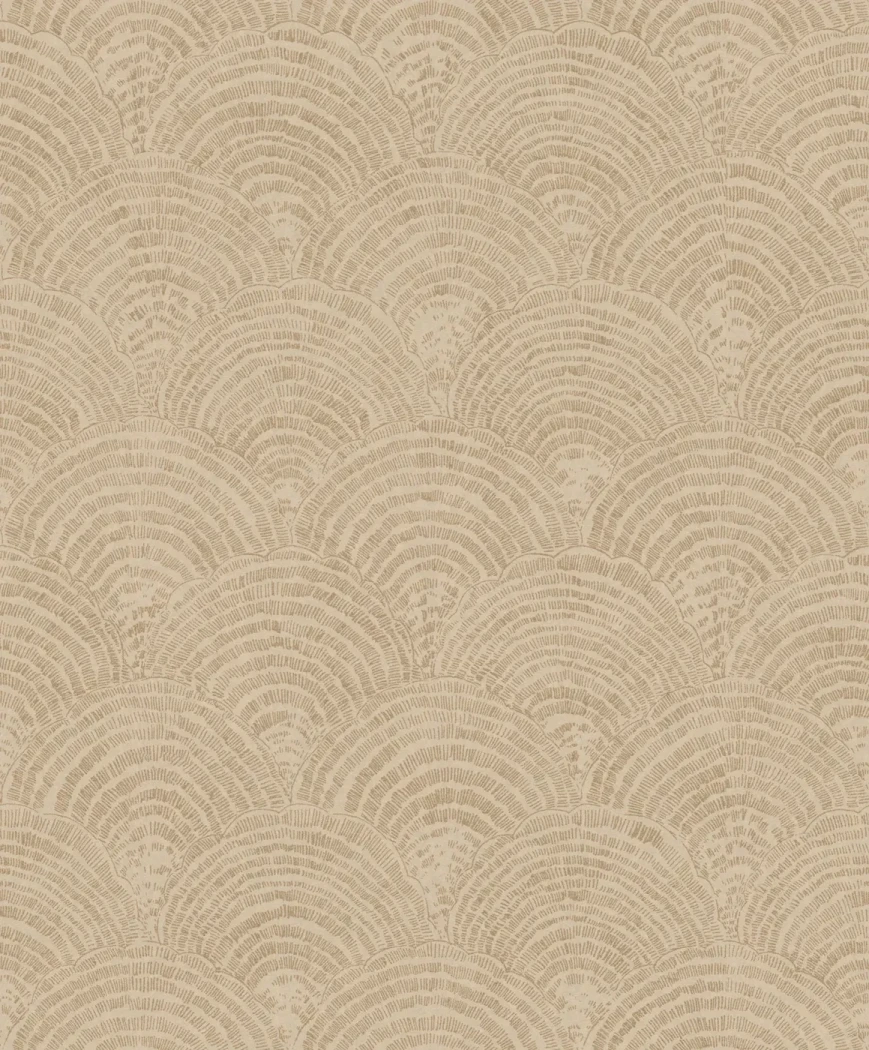 Wallpaper Soft Sand, beige and bronze geometric scale pattern
