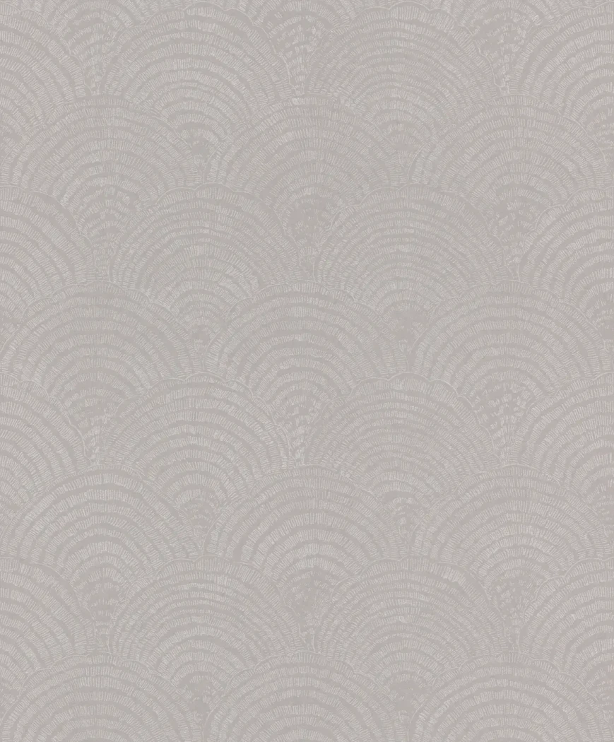 Wallpaper Veiled Concrete, stacked grey arches in a fan pattern