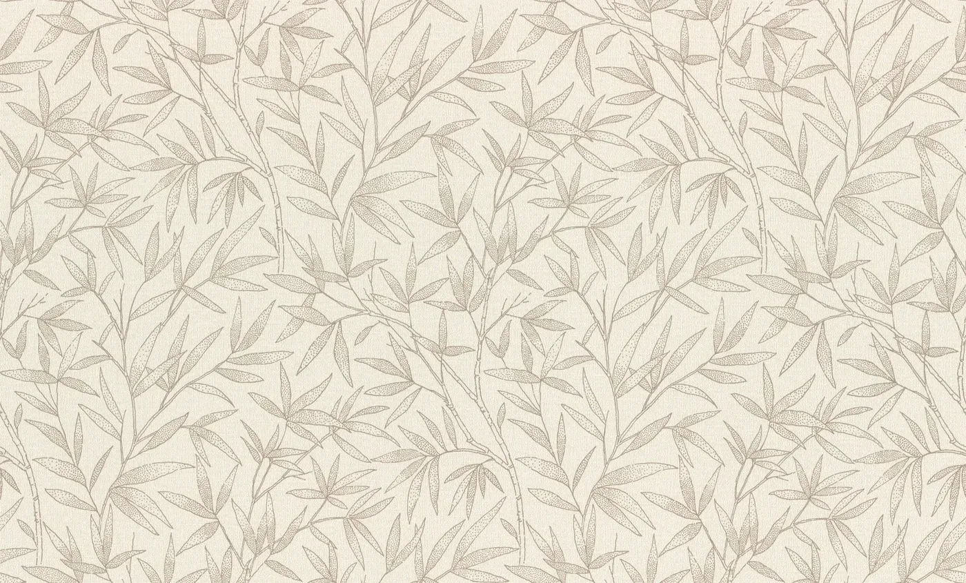 Wallpaper Frosted Champagne, fine taupe branches on cream