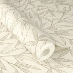Wallpaper Frosted Champagne, fine taupe branches on cream