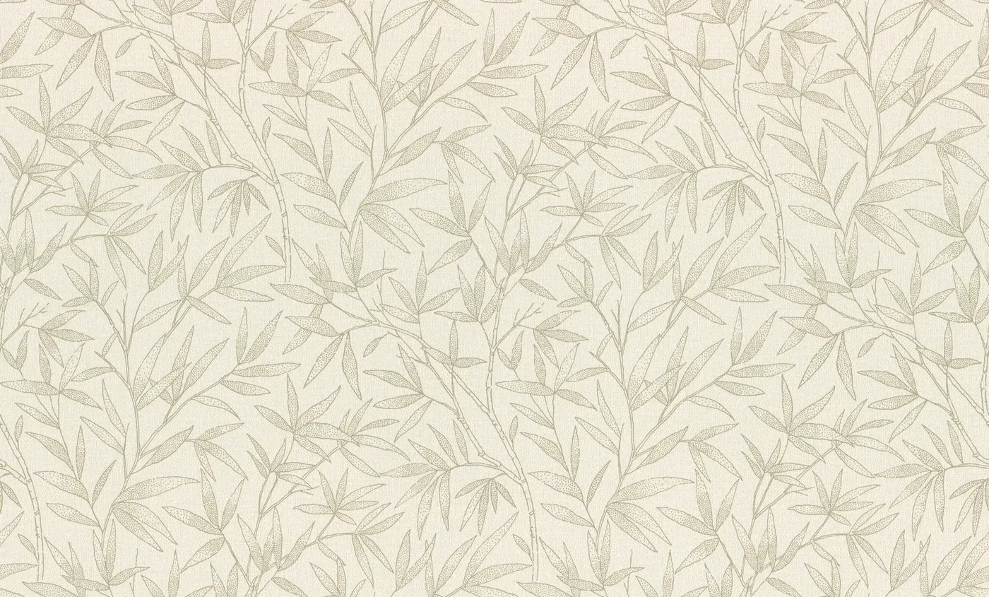 Wallpaper Pale Anise, delicate sage and beige branches on pale ground
