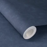 Wallpaper Blue Foam, plain deep blue with canvas texture
