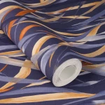 Wallpaper Glacier, blue-grey and rust leaves on midnight blue