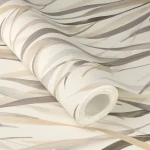 Wallpaper Veiled Putty, tall beige and grey grasses on cream
