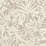 Wallpaper Light Chartreuse, ecru palm leaves on ivory