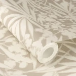 Wallpaper Light Chartreuse, ecru palm leaves on ivory