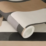 Wallpaper Soft Henna, taupe, cream and charcoal geometric arches