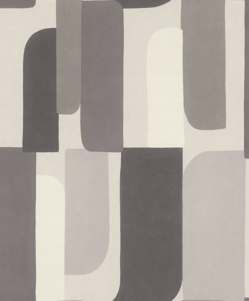 Wallpaper Ashen Pebble, grey arched columns from charcoal to ivory