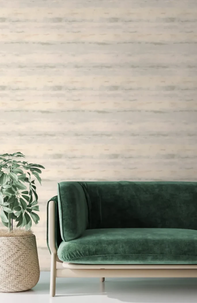 Wallpaper Midnight, fine linen-like weave in pale neutral tones