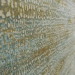 Wallpaper Soft Anise, grey-blue woven texture with gold highlights