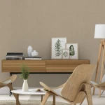 Wallpaper Soft Hessian, plain taupe-beige with linen weave texture