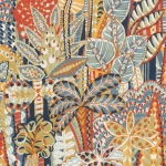 Wallpaper Soft Dawn, grey and terracotta stylised jungle foliage