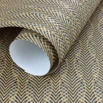 Wallpaper Soft Twine, beige woven raffia-effect arch pattern