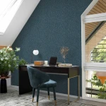 Wallpaper Deep Blue Slate, navy grass strands with gold threads