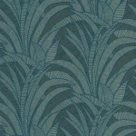 Wallpaper Deep Cerulean, petrol blue and bronze Art Deco palms
