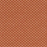 Wallpaper Fireclay, terracotta scallop pattern on cream
