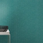 Wallpaper Deep Horizon, overlapping scale pattern on deep teal