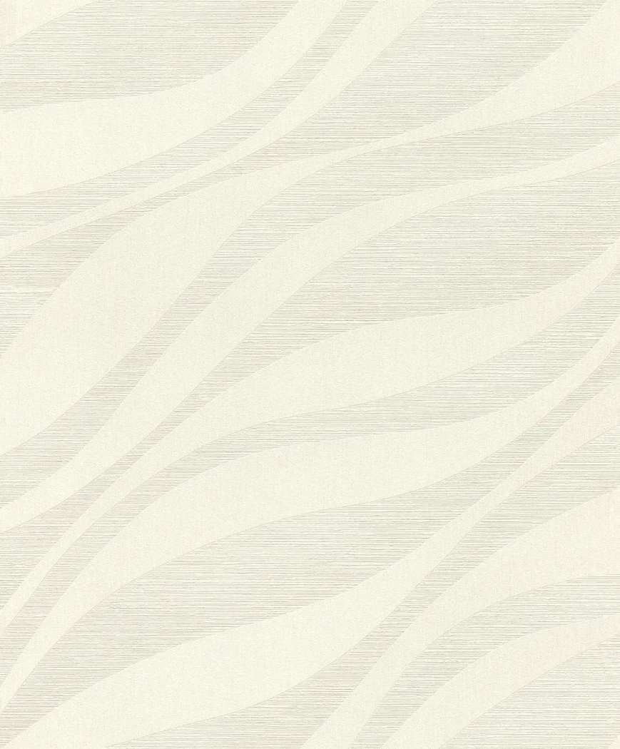 Wallpaper Light Sulphur, satin wavy stripes on ivory
