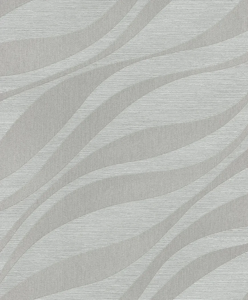 Wallpaper Soft Zinc, light-grey interlaced waves