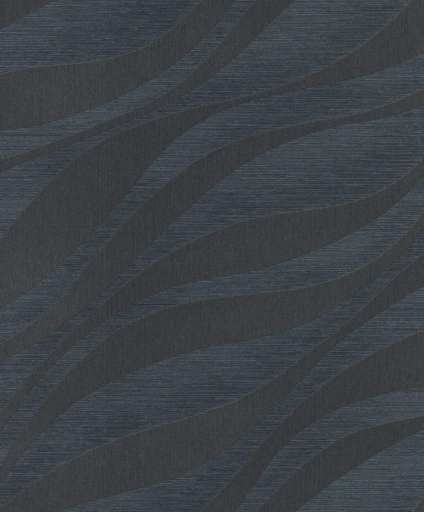 Wallpaper Deep Dawn, charcoal satin ribbons