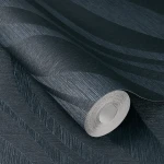 Wallpaper Deep Dawn, charcoal satin ribbons