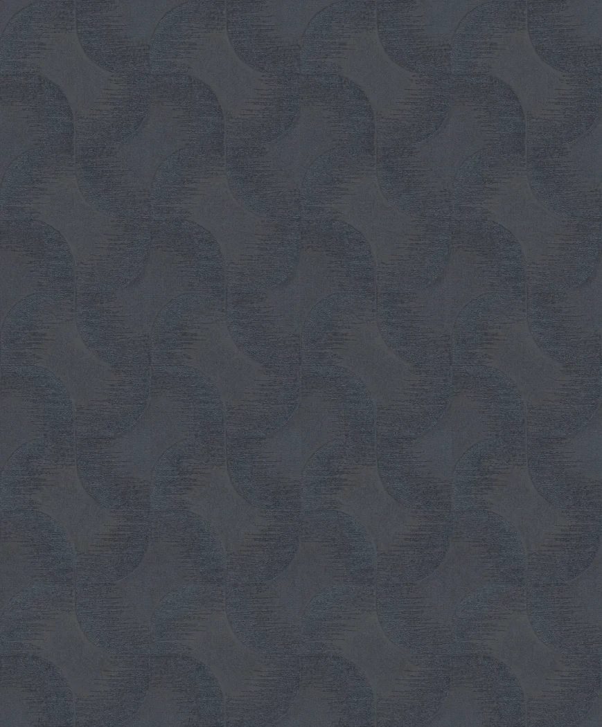 Wallpaper Deep Rock, tone-on-tone fan pattern on slate grey