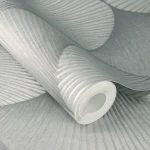 Wallpaper Veiled Zinc, pearl grey fan pattern