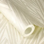 Wallpaper Frosted Lemon, angular beige lines on ivory