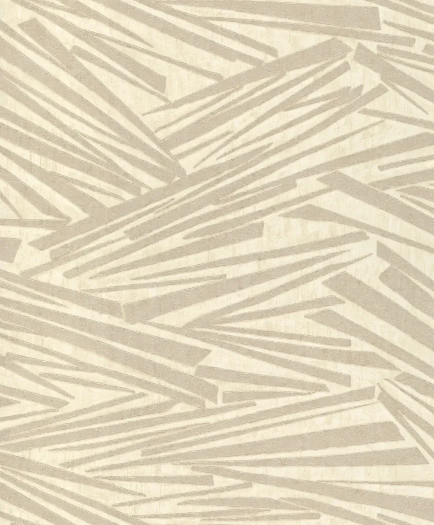 Wallpaper Pale Wheat, beige wood-shard pattern on textured cream