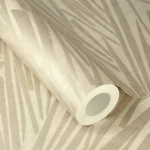Wallpaper Pale Wheat, beige wood-shard pattern on textured cream