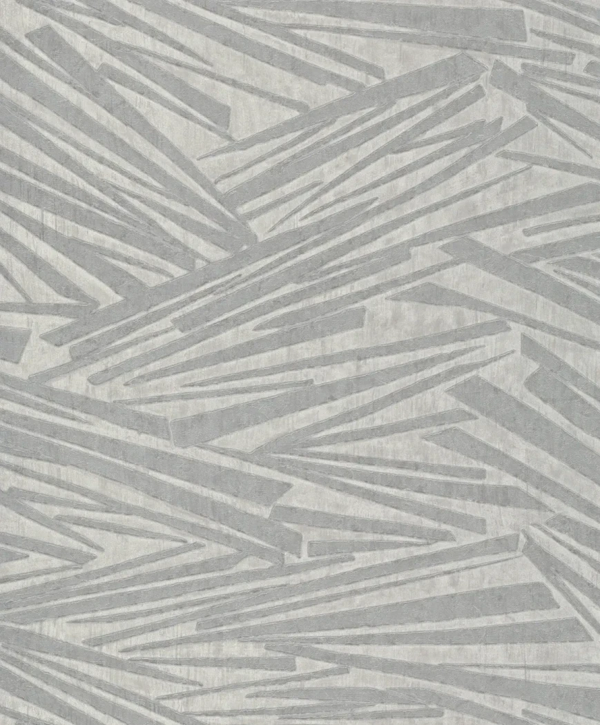 Wallpaper Soft Concrete, angular grey metallic shard pattern