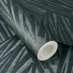 Wallpaper Deep Graphite, anthracite abstract blade pattern