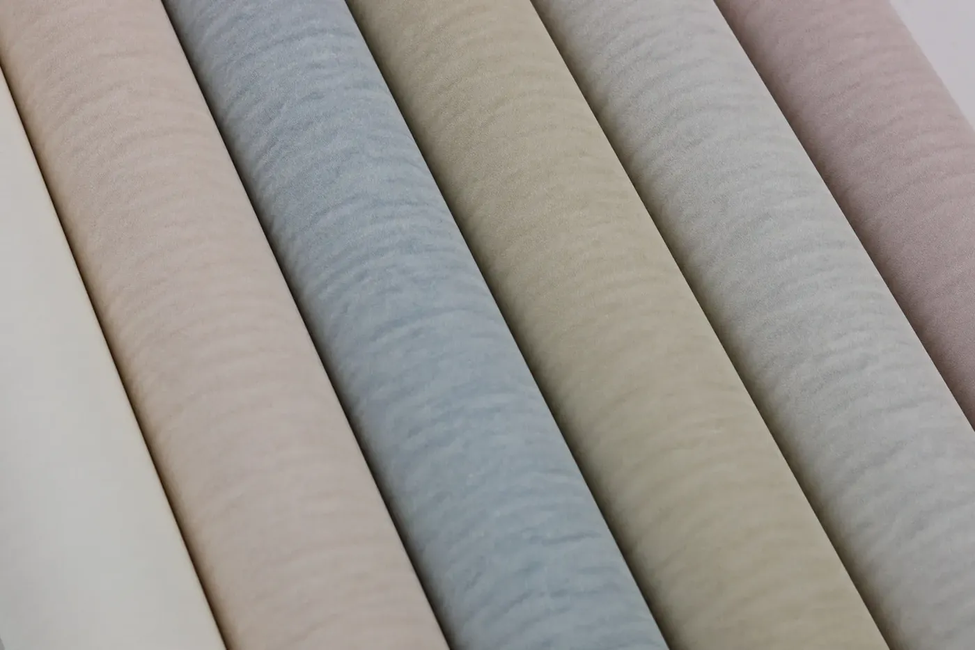 Wallpaper Gentle Shower, draped strips in grey, beige, sage and pink