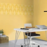 Wallpaper Soft Buckwheat, gold and ivory floral medallions