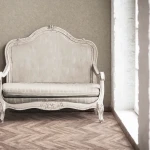 Wallpaper Veiled Rain, heathered grey woven-look texture