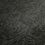 Wallpaper Deep Mica, grey tile-inspired geometric pattern on charcoal