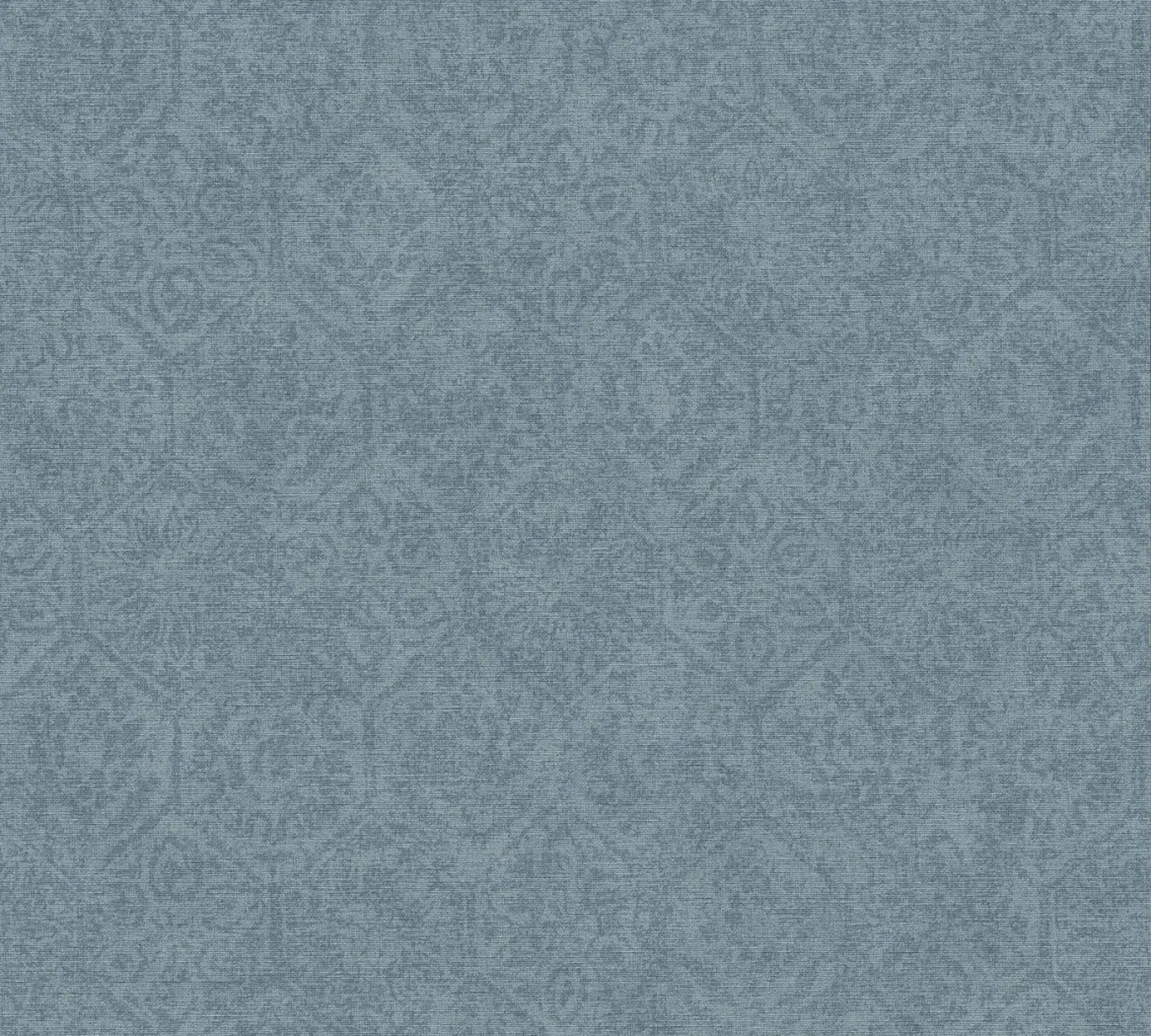 Wallpaper Soft Glacier, blue-grey medallion trellis