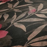 Wallpaper Ash Smoke, hibiscus and foliage on anthracite
