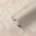 Wallpaper Light Ecru, pale cream leaves in a soft watercolour style
