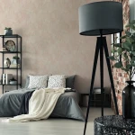 Wallpaper Light Ecru, pale cream leaves in a soft watercolour style