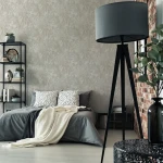 Wallpaper Frosted Ash, tone-on-tone foliage on ivory