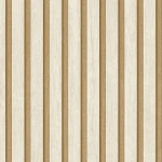 Wallpaper Soft Peat, bleached wood battens with caramel bands